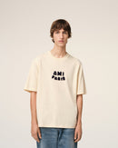 Ami - T-shirt Patch Ami De Cœur en jersey de coton Beige