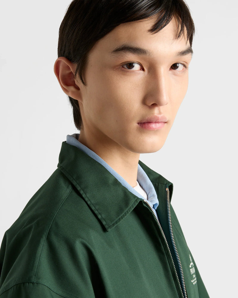 Prada - Chemise à manches courtes en coton technique Vert Billard