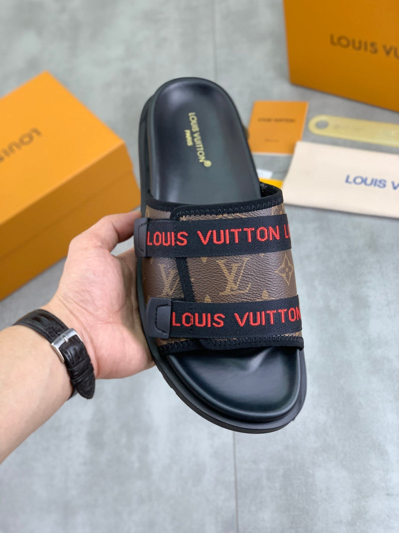 Louis Vuitton - Sandale LV avec bande en toile Marron
