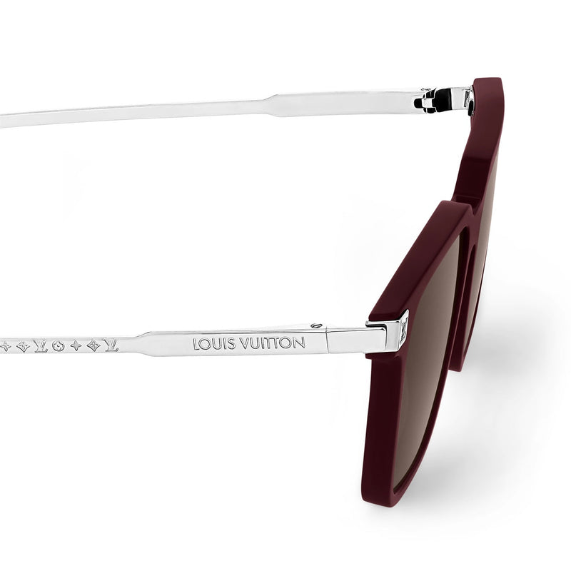 Louis Vuitton - Lunettes de soleil carrées LV Rise Burgundy