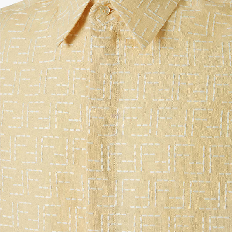 Fendi - Chemise en jacquard FF de lin Jaune
