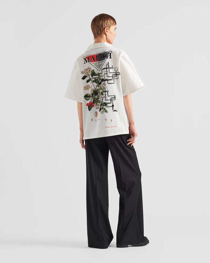 Prada - Chemise Timecapsule en coton imprimé Noir