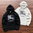 Burberry - Sweat à capuche monogramme brodé Noir / Blanc