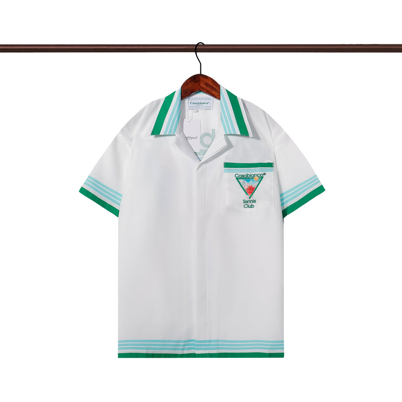Casablanca Paris - Ensemble CHEMISE + SHORT Tennis Club Blanc/Vert/Bleu