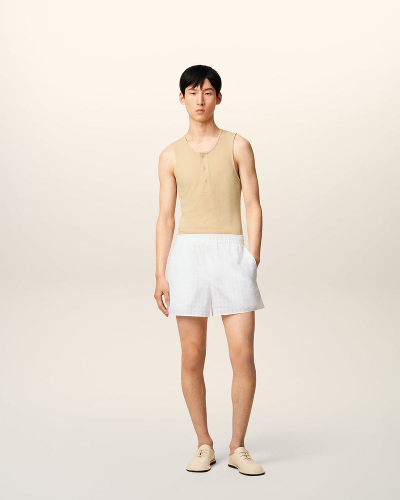 Ami - Short en coton Blanc