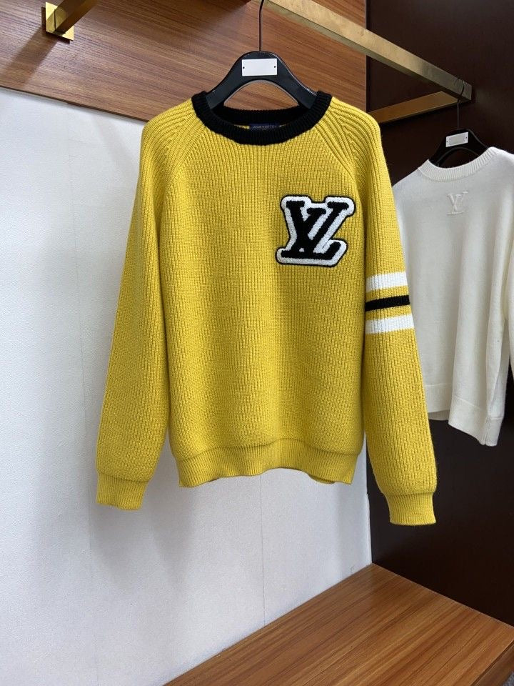 Louis Vuitton - Pull en laine avec logo Jaune