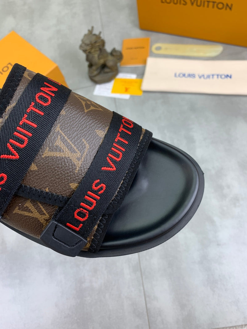 Louis Vuitton - Sandale LV avec bande en toile Marron