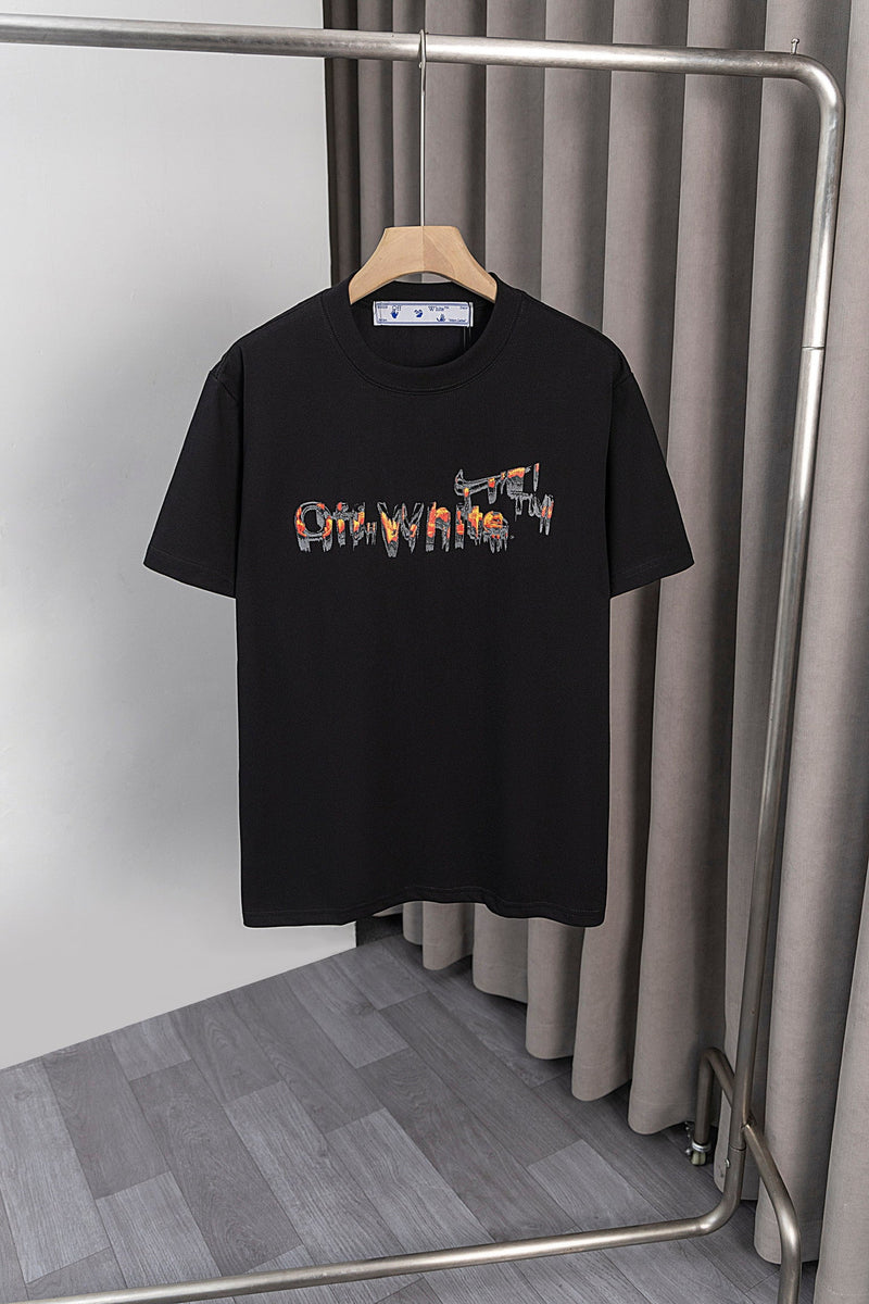 OFF-WHITE - T-shirt avec un design coloré et le logo "WHITE" avec des détails en couleurs vives au dos - Noir