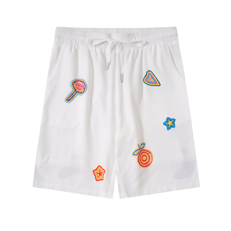 Casablanca Paris - Ensemble CHEMISE + SHORT Motifs colorés Blanc
