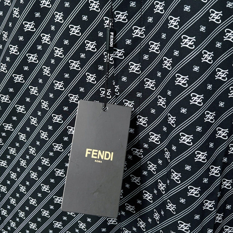 Fendi - Chemise à Manches Longues avec Motif Monogramme Noir/Blanc