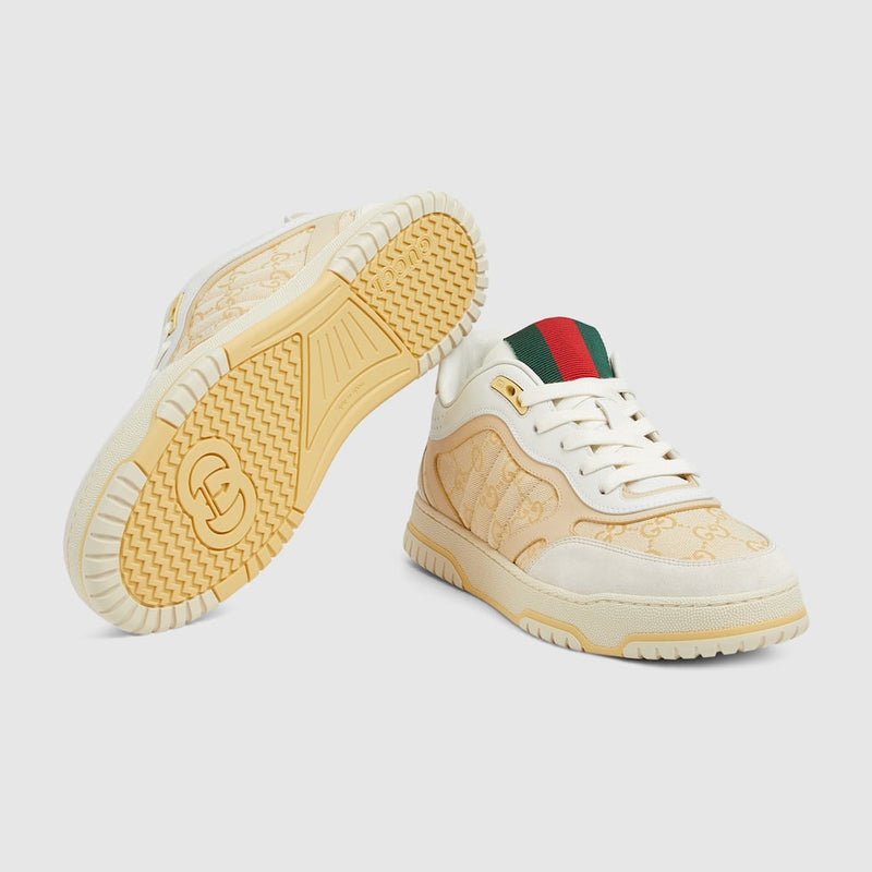 BASKETS GUCCI RE-WEB POUR HOMME Blanc Beige