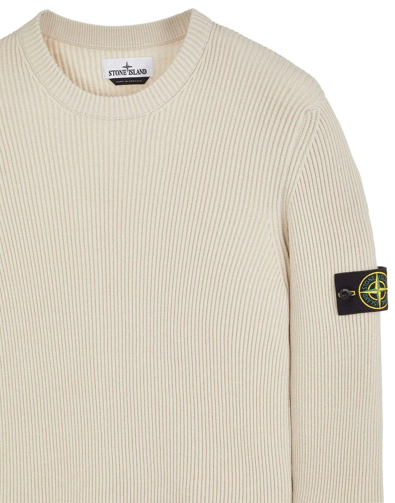 Stone Island - Pull en laine tissé beige