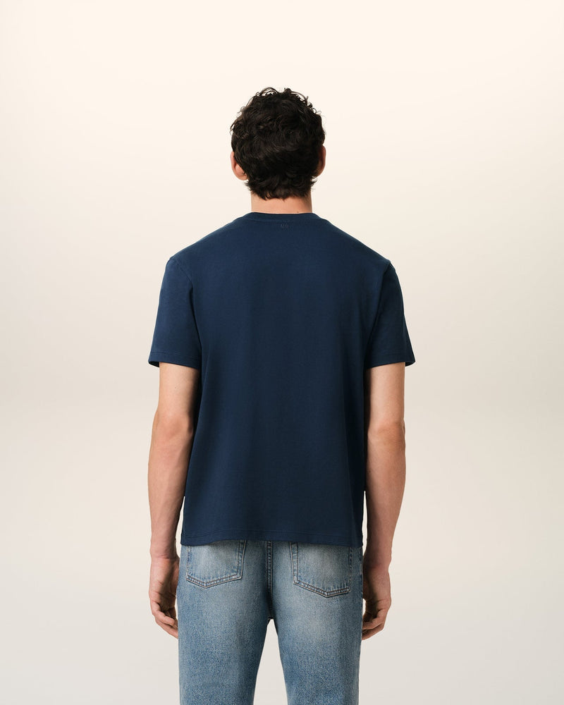 Ami - T-shirt Patch Ami De Cœur en coton Bleu Marine