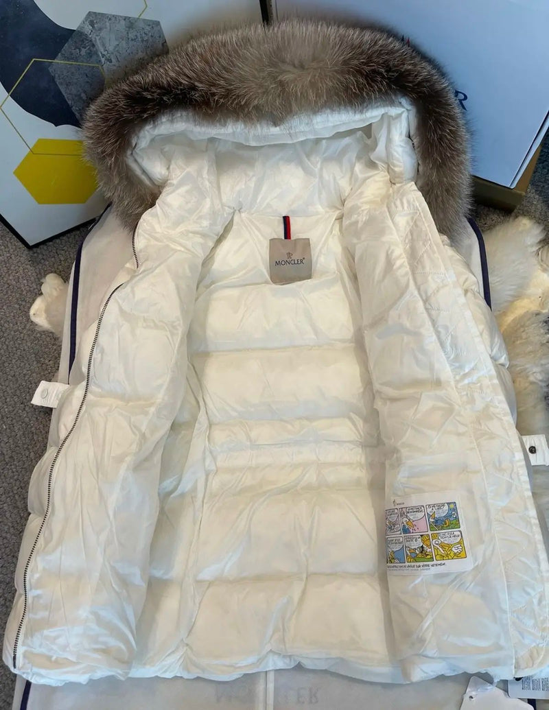 Moncler - Doudoune à fourrure avec ceinture F (2 coloris)