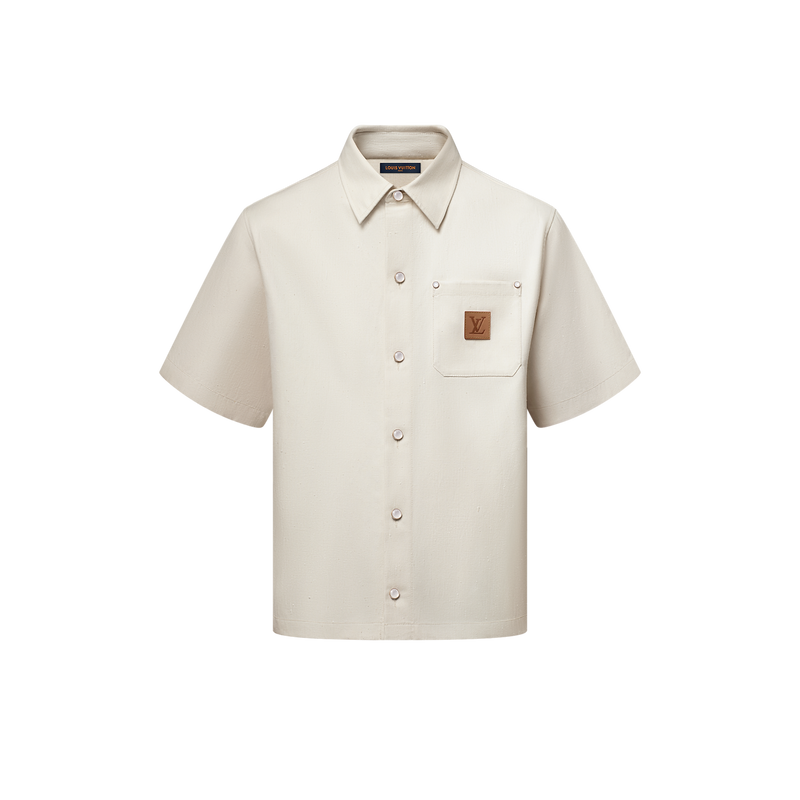 Louis Vuitton - Chemise manches courtes en soie mélangé Écru
