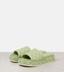 Gucci - Mules à plateforme en toile GG Vert