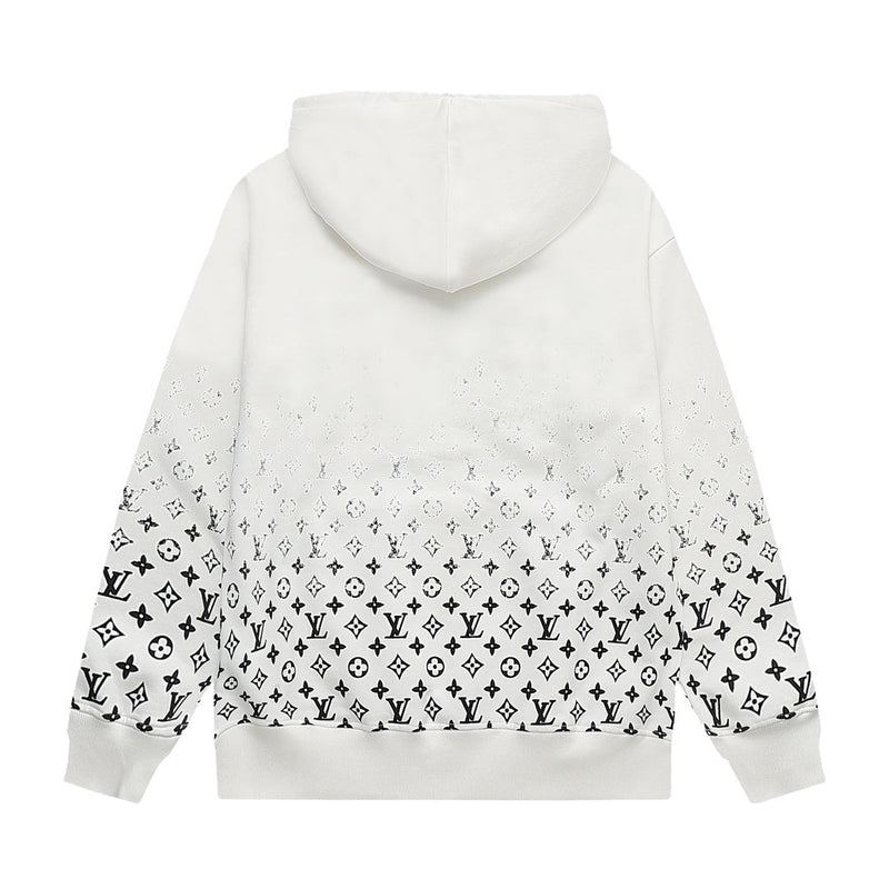 Louis Vuitton - Sweat à capuche à motifs monogramme LV Noir et Blanc