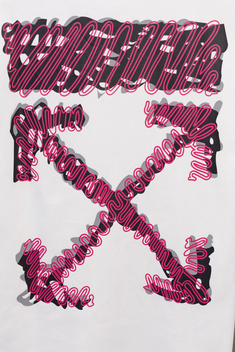 OFF-WHITE - T-shirt avec logo OW Blanc et Rose