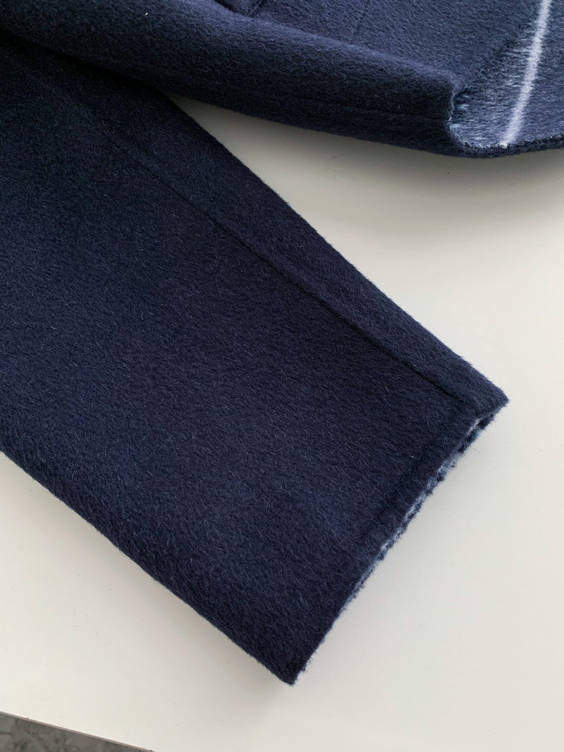 Dior - Veste zip à capuche en laine monogramme Jacquard Bleu Marine F