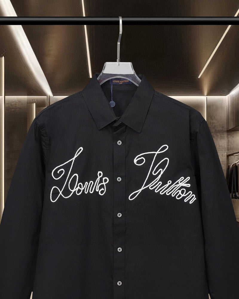 Louis Vuitton - Chemise manches longues Brodé LV Noir