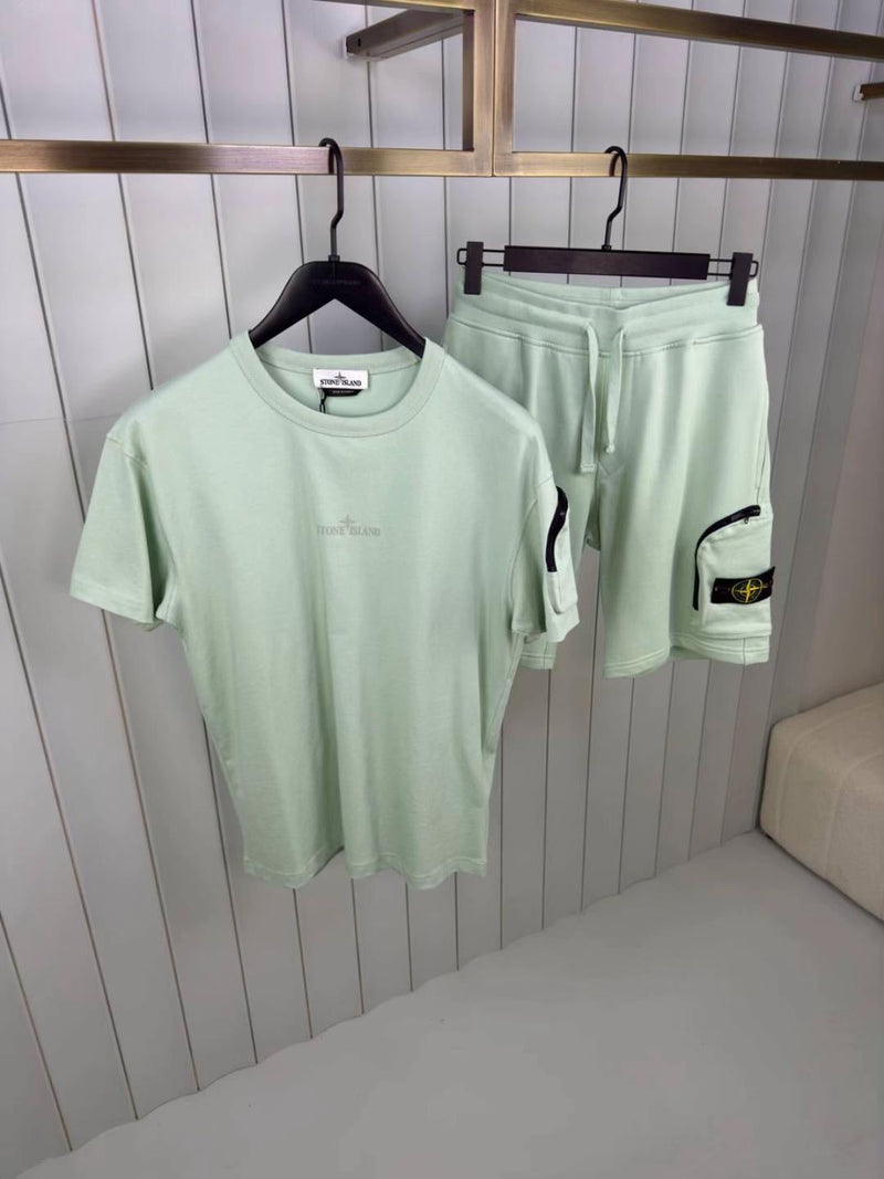 Stone Island - Ensemble T-SHIRT + SHORT Vert