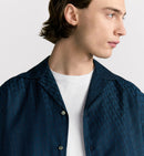 Dior - Chemise à manches courtes Dior Oblique Jacquard de soie et coton Bleu Marine