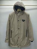 Prada - Veste à capuche longue avec plaque PRADA Taupe