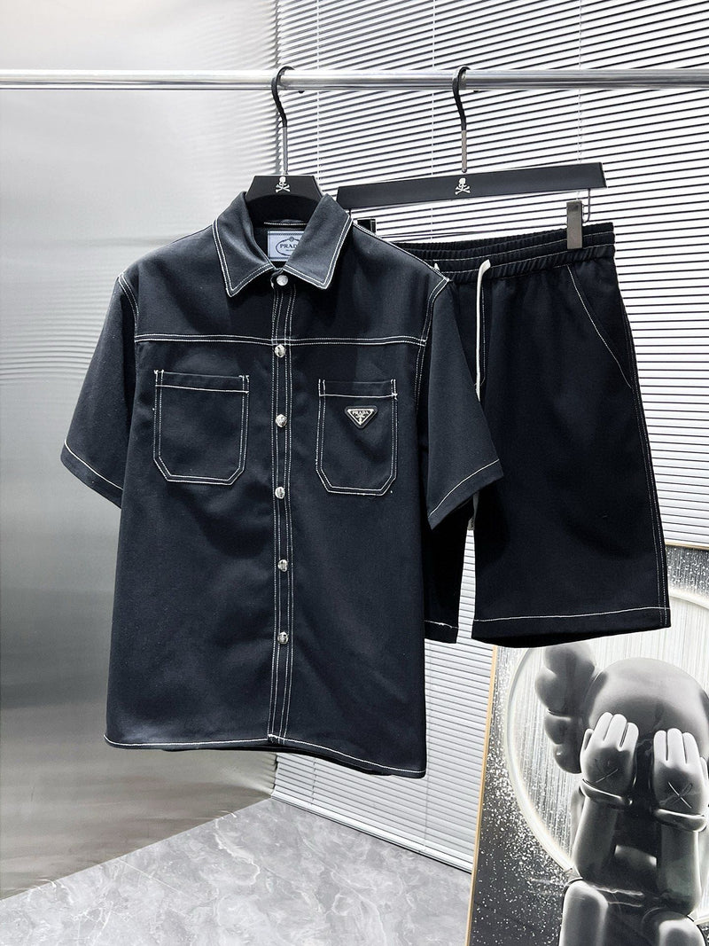 Prada - Ensemble Prada CHEMISE + SHORT en Denim Noir