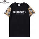 Burberry - T-shirt Burberry avec manches en tartan et inscription "Burberry London England" - Noir