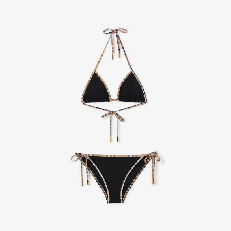 Burberry - Haut et Bas de bikini Check Noir