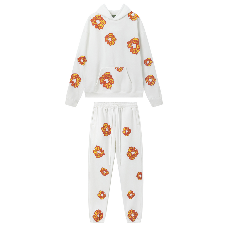 Denim Trs White Orange Tracksuit