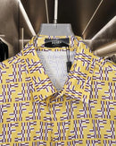 Fendi - Chemise à Manches Courtes avec Motif Monogramme Jaune