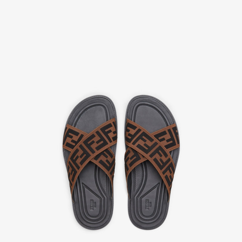Fendi - Sandales Semelle en tissu multicolore Marron