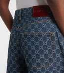 Gucci - Bermuda en jean et cuir