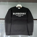 Burberry - Pull en coton logo Burberry Noir / Blanc