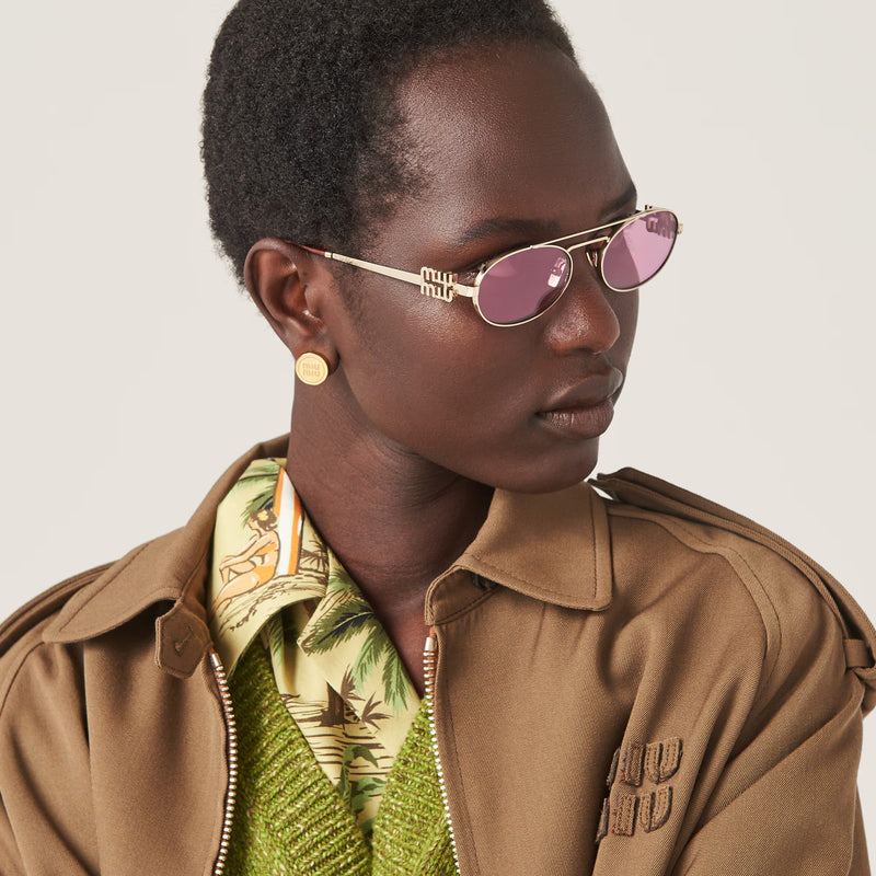 Miu Miu - Lunettes de soleil Logo Verres Amarante