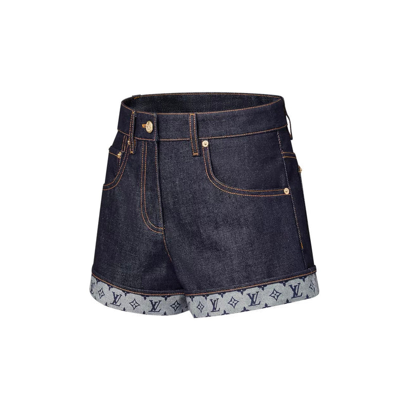 Louis Vuitton - Short court à ourlets en denim