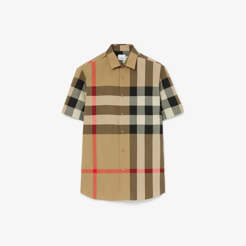Burberry - Chemise en coton Check Beige D’archive