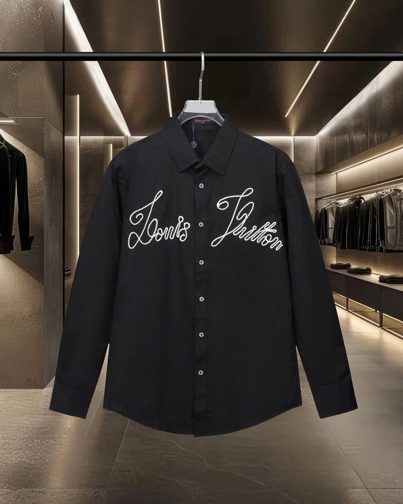 Louis Vuitton - Chemise manches longues Brodé LV Noir