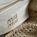 Miumiu - Raffia-effect woven handbag