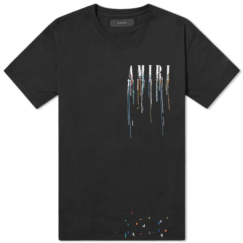 Amiri - T-shirt logo coulures peinture Noir