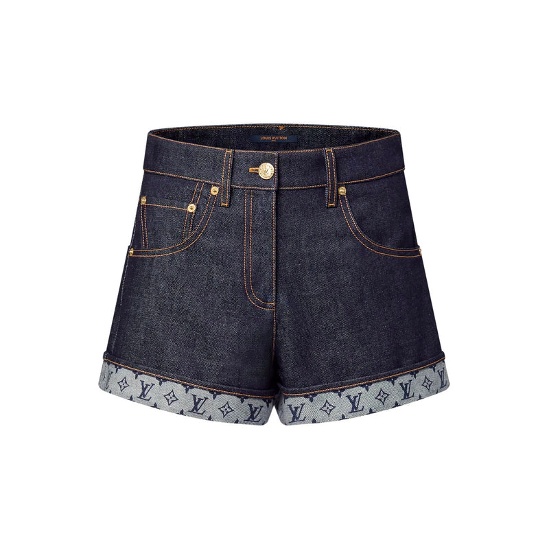 Louis Vuitton - Short court à ourlets en denim