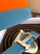 Hermès - Ceinture Réversible Bleu Océan / Noir