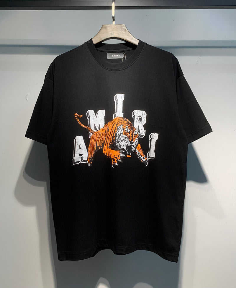 Amiri - T-shirt en coton logo Tigre Noir