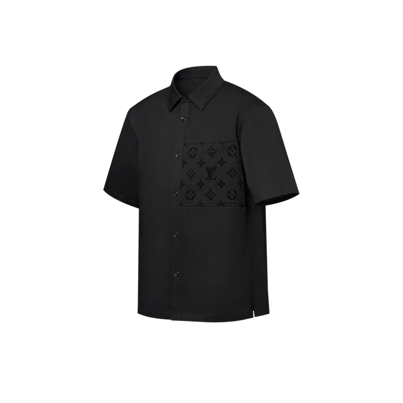 Louis Vuitton - Chemise manches courtes floquée en coton Noir