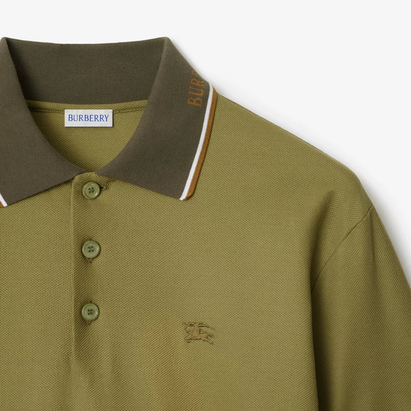 Burberry - Polo en coton avec col à logo Estate