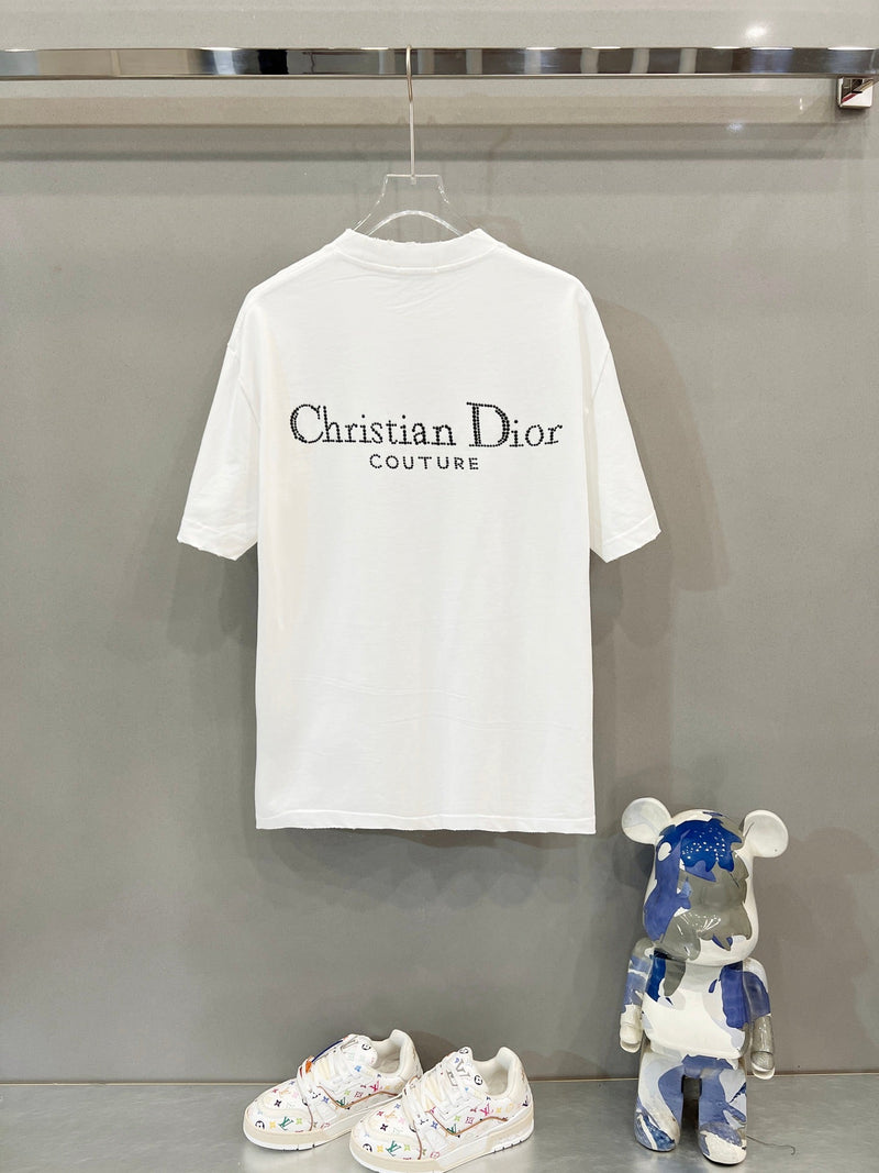 Dior - T-shirt en coton Dior Signature Blanc