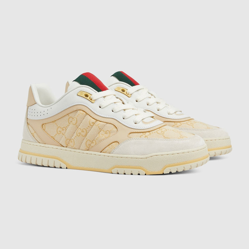 BASKETS GUCCI RE-WEB POUR HOMME Blanc Beige