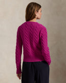 Ralph Lauren - Cardigan torsadé en laine et cachemire Bleu nuit hivernal