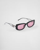 Prada - Lunettes De Soleil avec logo triangulaire Verres Fraise